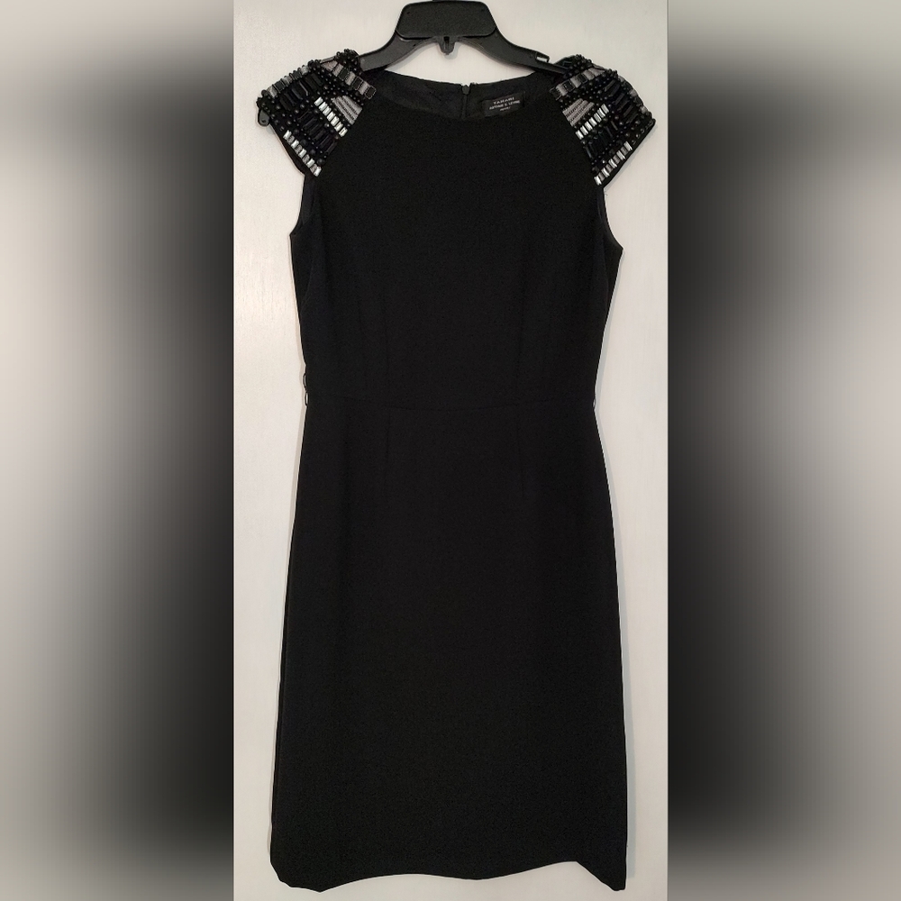 Tahari black beaded dress